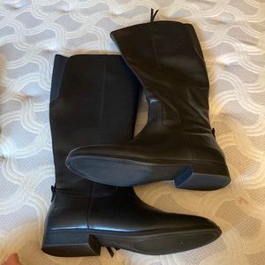 Black zip up tall boots